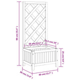 Planter with Trellis Black Solid Wood Fir
