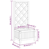 Planter with Trellis Black 40x30x90 cm Solid Wood Fir - Extra Image