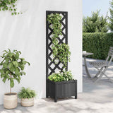 Planter with Trellis Black 40x30x135 cm cmSolid Wood Fir
