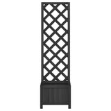 Planter with Trellis Black 40x30x135 cm cmSolid Wood Fir