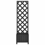 Planter with Trellis Black 40x30x135 cm cmSolid Wood Fir
