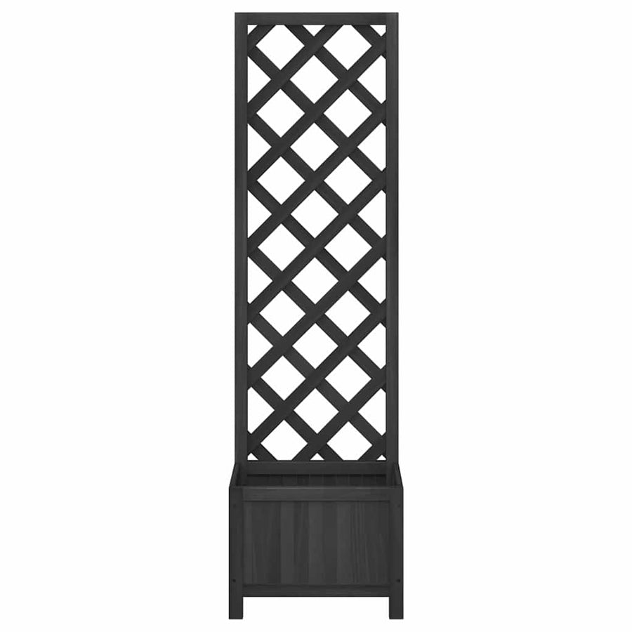 Planter with Trellis Black 40x30x135 cm cmSolid Wood Fir
