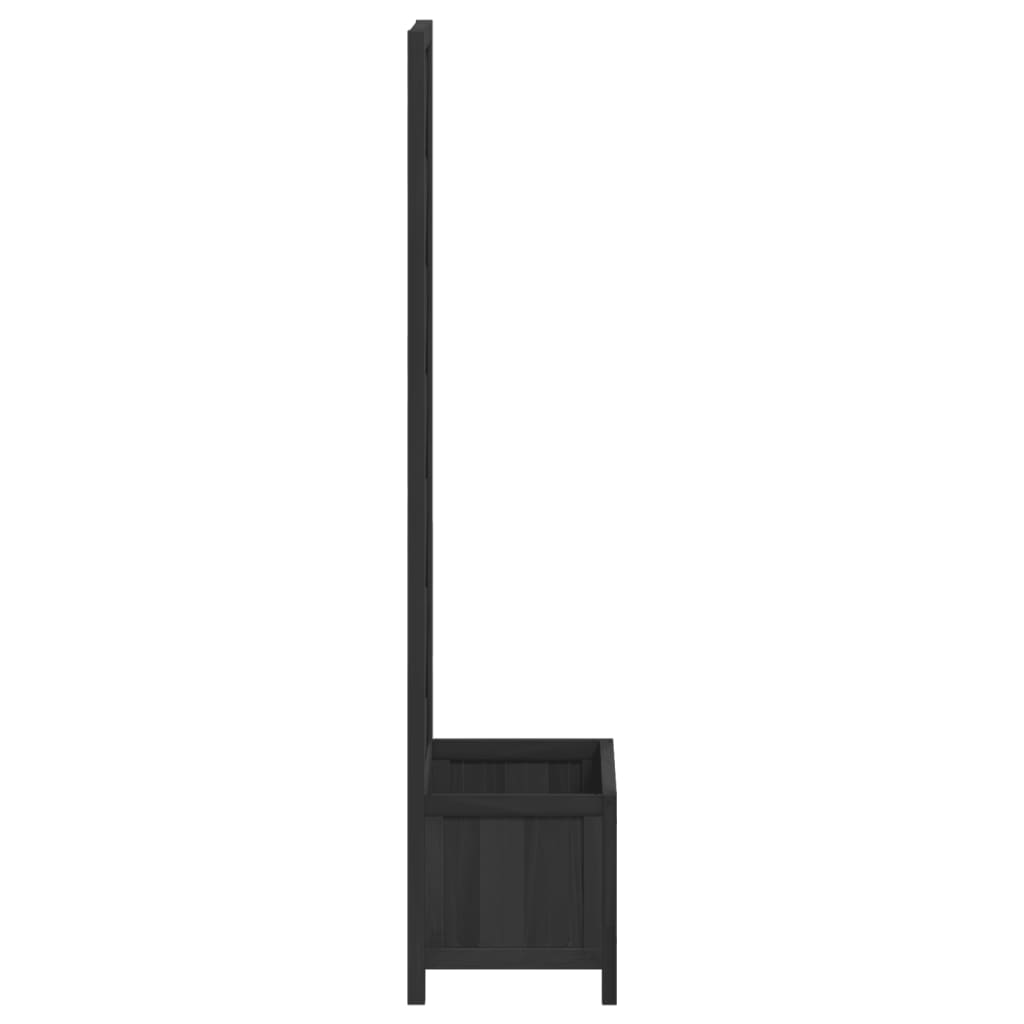 Planter with Trellis Black 40x30x135 cm cmSolid Wood Fir