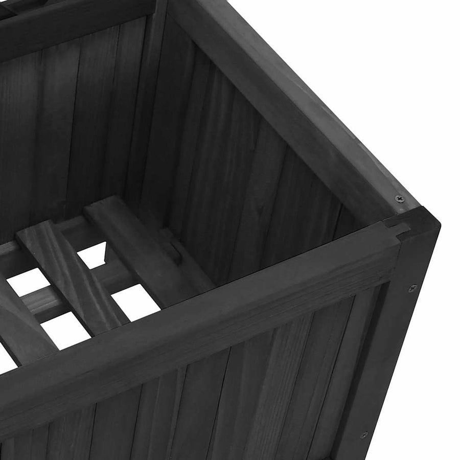 Planter with Trellis Black 40x30x135 cm cmSolid Wood Fir
