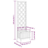 Planter with Trellis Black 40x30x135 cm cmSolid Wood Fir - Extra Image