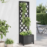 Planter with Trellis Black 40x30x135 cm cmSolid Wood Fir