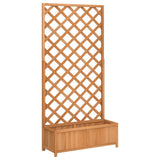 Planter with Trellis Brown Solid Wood Fir - Front View