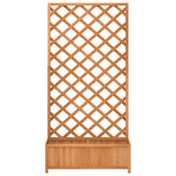 Planter with Trellis Brown Solid Wood Fir
