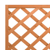 Planter with Trellis Brown Solid Wood Fir - Close-Up Angle