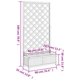 Planter with Trellis Brown Solid Wood Fir