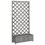 Planter with Trellis Grey 90x35x180 cm Solid Wood Fir