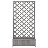Planter with Trellis Grey Solid Wood Fir - Top-Down View
