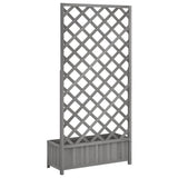 Planter with Trellis Grey 90x35x180 cm Solid Wood Fir