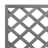 Planter with Trellis Grey Solid Wood Fir - Close-Up Angle