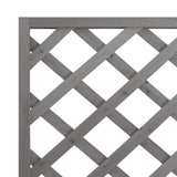 Planter with Trellis Grey 90x35x180 cm Solid Wood Fir