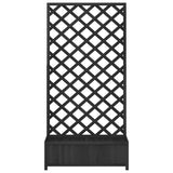 Planter with Trellis Black 90x35x180 cm Solid Wood Fir