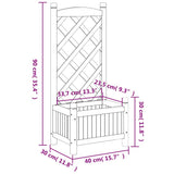 Planter with Trellis Brown 40x30x90 cm Solid Wood Fir - Extra Image