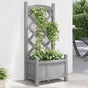Planter with Trellis Grey 40x30x90 cm Solid Wood Fir