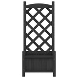 Planter with Trellis Black Solid Wood Fir - Top-Down View