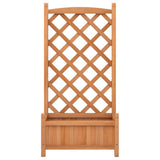Planter with Trellis Brown 55x29.5x110 cm Solid Wood Fir