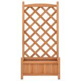 Planter with Trellis Brown Solid Wood Fir - Top-Down View