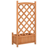 Planter with Trellis Brown 55x29.5x110 cm Solid Wood Fir