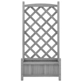 Planter with Trellis Grey Solid Wood Fir - Top-Down View