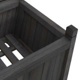 Planter with Trellis Black 55x29.5x110 cm Solid Wood Fir