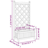 Planter with Trellis Black 55x29.5x110 cm Solid Wood Fir - Extra Image