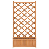 Planter with Trellis Brown Solid Wood Fir