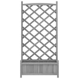 Planter with Trellis Grey Solid Wood Fir - Top-Down View