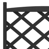 Planter with Trellis Black Solid Wood Fir - Close-Up Angle
