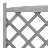 Planter with Trellis Grey Solid Wood Fir