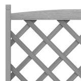 Planter with Trellis Grey Solid Wood Fir - Close-Up Angle