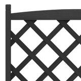 Planter with Trellis Black Solid Wood Fir - Close-Up Angle