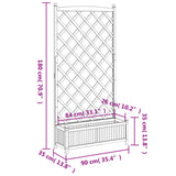 Planter with Trellis Black Solid Wood Fir - Low Angle