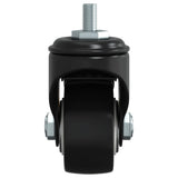 Caster Wheels 4 pcs Black 35 mm Iron - Rear View