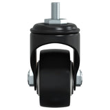 Caster Wheels 4 pcs Black 35 mm Iron - Close-Up Angle