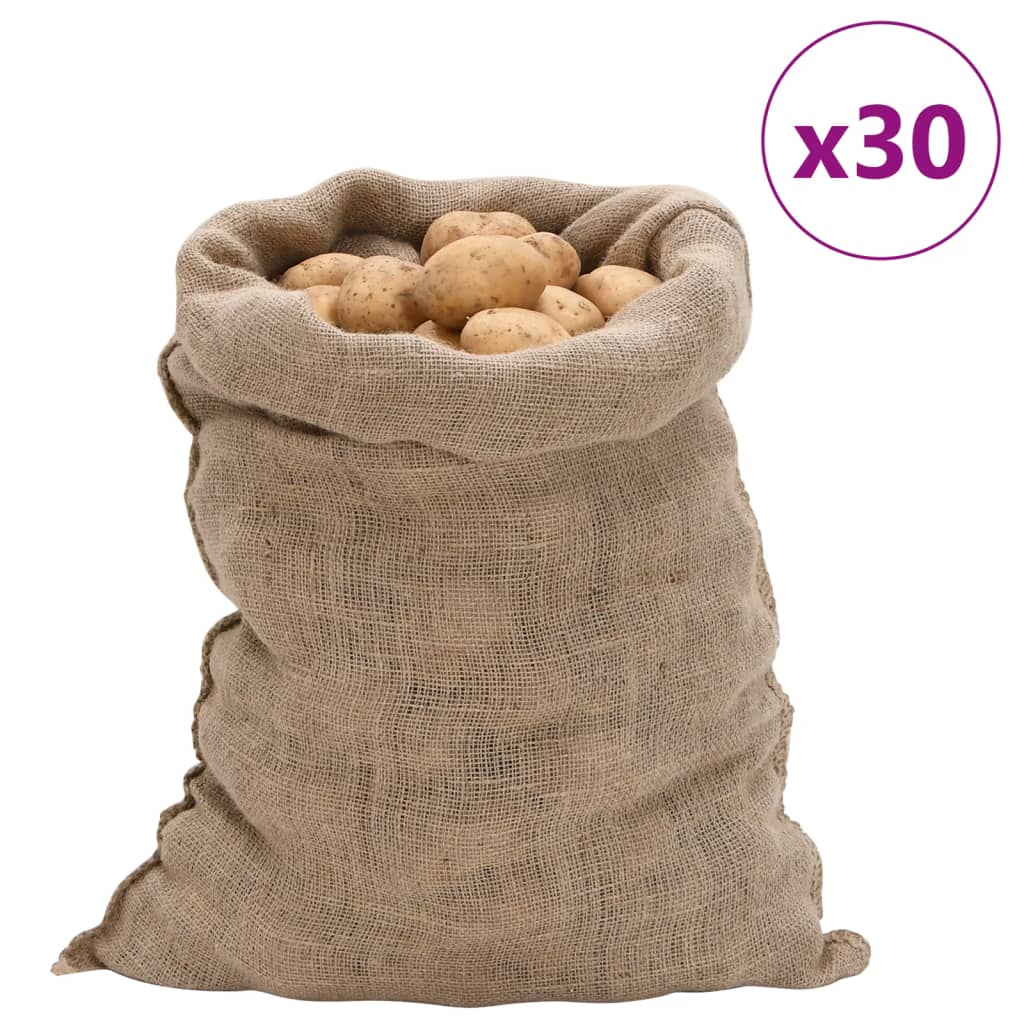 Jute Sacks 30 pcs 60x105 cm 100% Jute 220 gsm