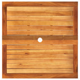 Garden Table Black 80x80x75 cm Poly Rattan Acacia Wood - Rear View