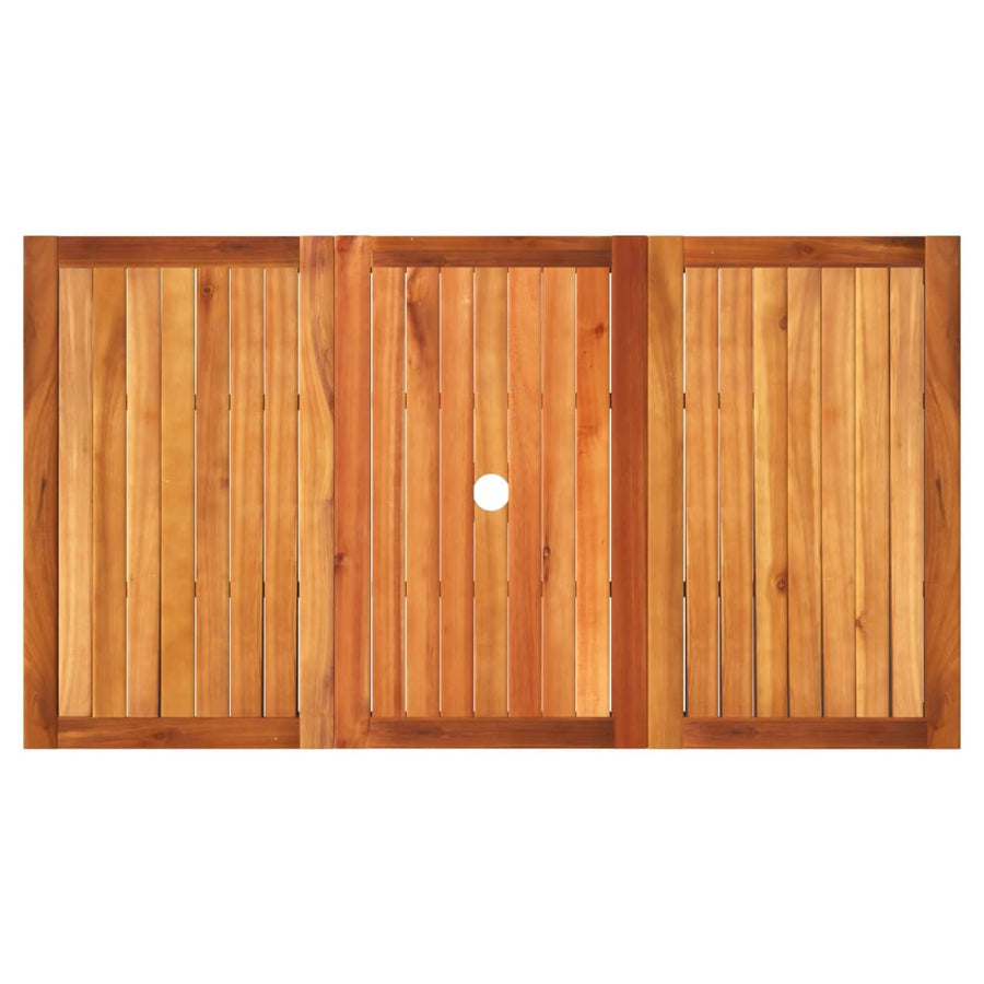 Garden Table Black 140x80x75 cm Poly Rattan Acacia Wood