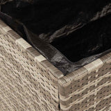Garden Storage Box Black 80x40x48 cm Poly Rattan Acacia Wood