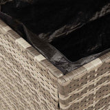Garden Storage Box Black 80x40x48 cm Poly Rattan Acacia Wood - Extra Image