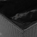 Garden Storage Box Black 110x55x63 cm Poly Rattan Acacia Wood