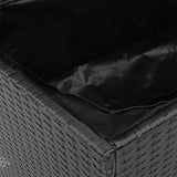 Garden Storage Box Black 110x55x63 cm Poly Rattan Acacia Wood - Extra Image