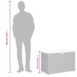 Garden Storage Box Black 110x55x63 cm Poly Rattan Acacia Wood - Extra Image