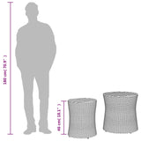 Garden Side Tables 2 pcs with Wooden Top Black Poly Rattan - Extra Image