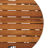 Garden Side Tables 2 pcs with Wooden Top Grey Poly Rattan