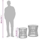 Garden Side Tables 2 pcs with Wooden Top Grey Poly Rattan - Extra Image