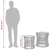 Garden Side Tables 2 pcs with Wooden Top Beige Poly Rattan - Extra Image